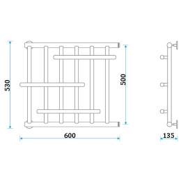 Водяной полотенцесушитель Energy Frame 50x60