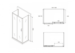 Душевой уголок Abber Schwarzer Diamant (AG30160B-S70B-S70B)