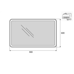 Зеркало BelBagno SPC-MAR-900-600-LED-BTN 90 x 60 см со встроенным светильником