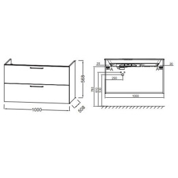 Тумба под раковину Jacob Delafon Odeon Rive Gauche 100 EB2524-R9-E10