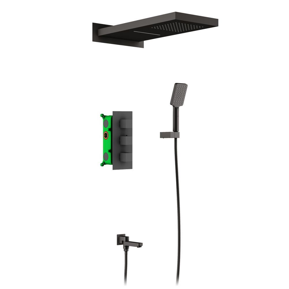 Фото Душевая система встроенная с термостатом Timo Petruma SX-5079/03SM черный