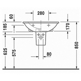 Раковина 65 см Duravit Darling New 2621650000, белый