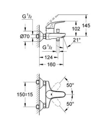 Смеситель для ванны Grohe Euroeco 32743000 с изливом