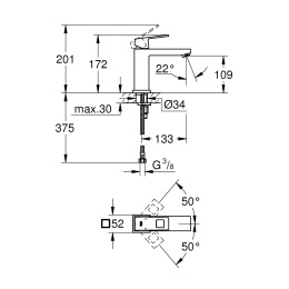 Grohe Eurocube 23446000 Смеситель для раковины стандартный