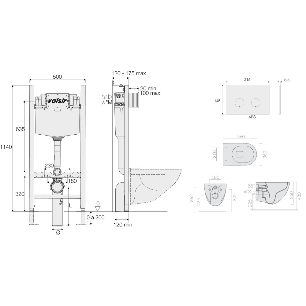 KIT VSCR 7317 Slim P4 Комплект инсталляции 4 в 1, WINNER S BLOCK VS0853202, унитаз DREAM 7317, крышк