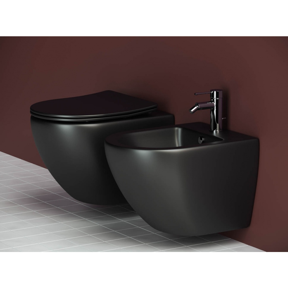 Подвесной унитаз Ceramica Nova METROPOL CN4002MB с сиденьем