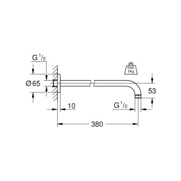 Кронштейн душевой Grohe Rainshower модерн 28361LS0, 400 мм, белая луна