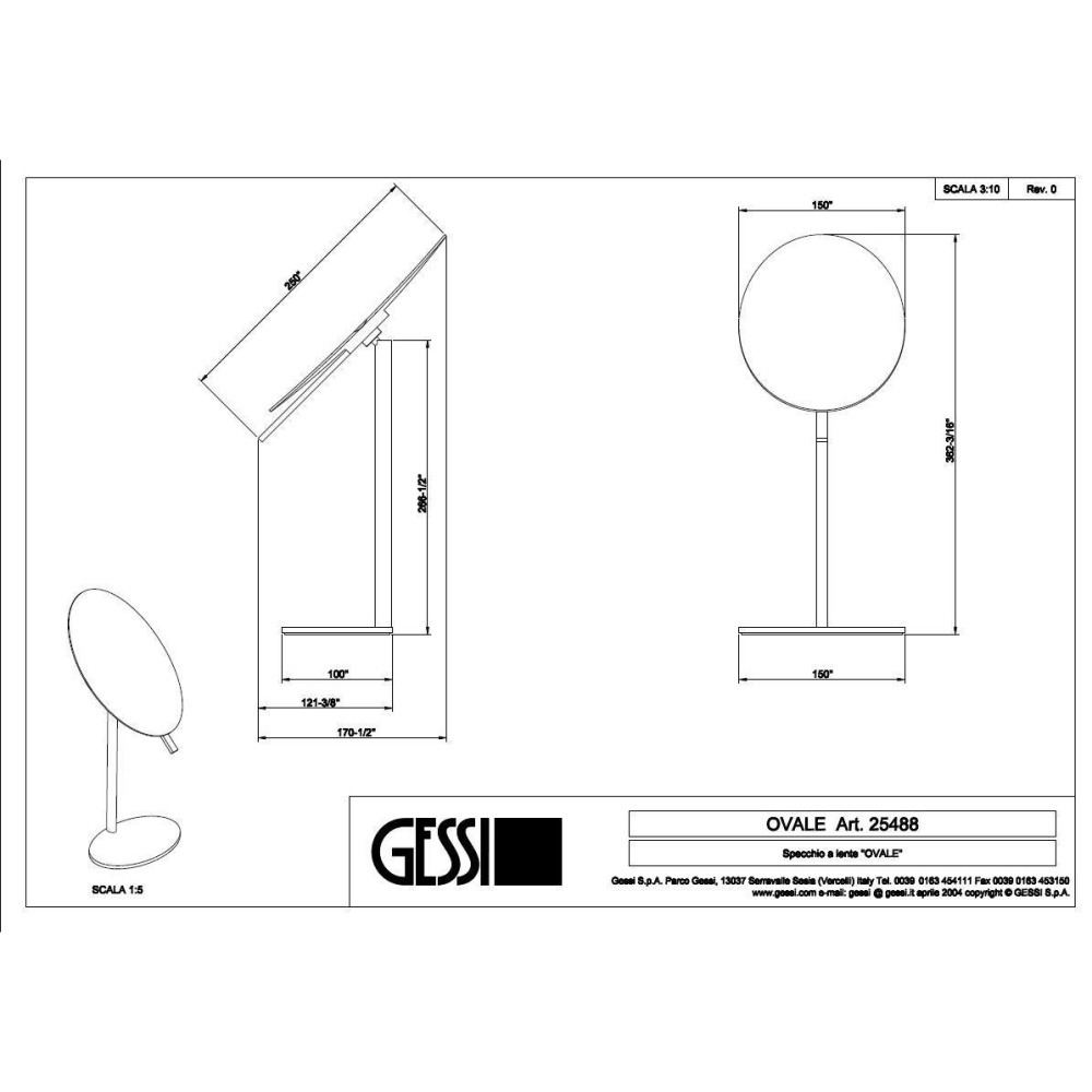 Зеркало Gessi Ovale (25488#031) хром