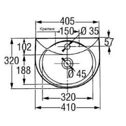 Раковина Jacob Delafon Odeon E1005-00 41*32 см