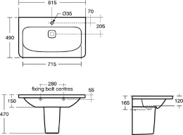 Раковина Ideal Standard Tonic II K083901 80 см