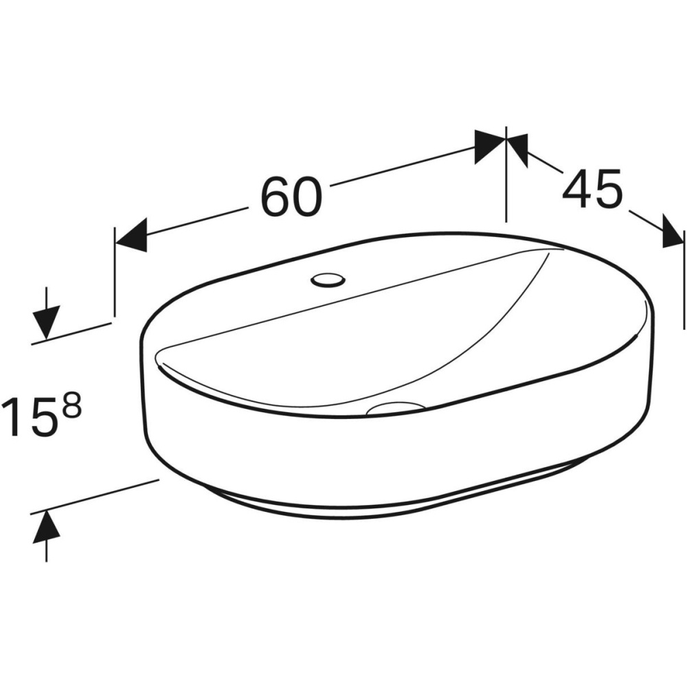 Geberit Variform 500.778.01.2 Раковина, встраиваемая сверху, накладная