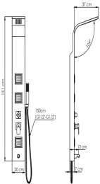 Фото Душевая панель GPD DSP09, черный