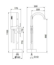 Смеситель для ванны Fiore Xenon 44CR5145, хром