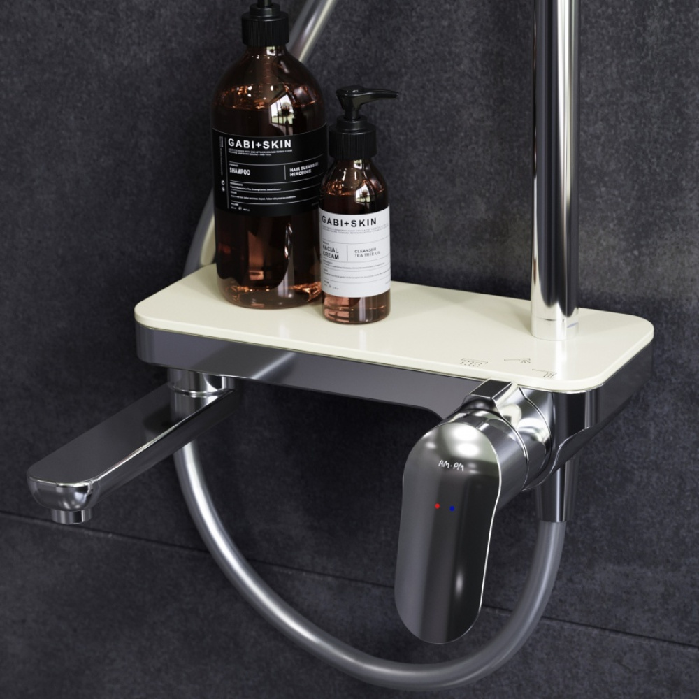 Фото Душевая система AM.PM Like F0780700 стойка с тропическим душем, смесителем, изливом, хром