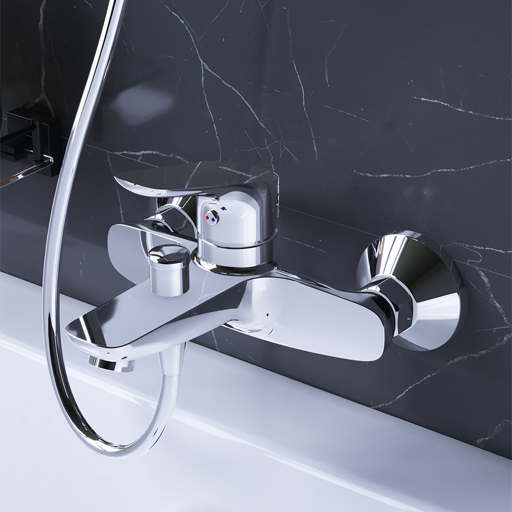 Фото RedBlu by Damixa 409007700 Origin Bit, набор 3 в 1: смес. д/умывальника, смес. для ванны/душа, душ. 