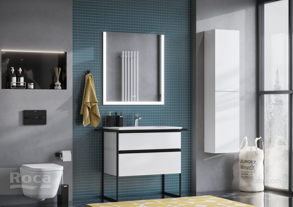 Фото Тумба под раковину Roca Domi (A857459806) белый глянцевый