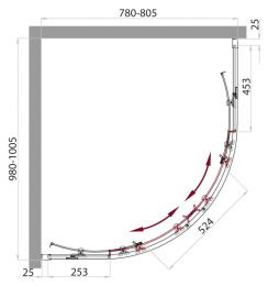 Душевой уголок BelBagno SELA-RH-2-100/80-C-Cr, 100 х 80 х 190 см, стекло прозрачное