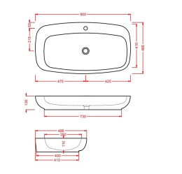 Фото Раковина 90 см ArtCeram Dial (DAL004 01 00) белый