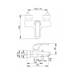 Фото Смеситель для ванны Jacob Delafon Nateo E71251-CP