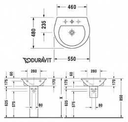 Раковина 55 см Duravit Darling New 2621550000, белый