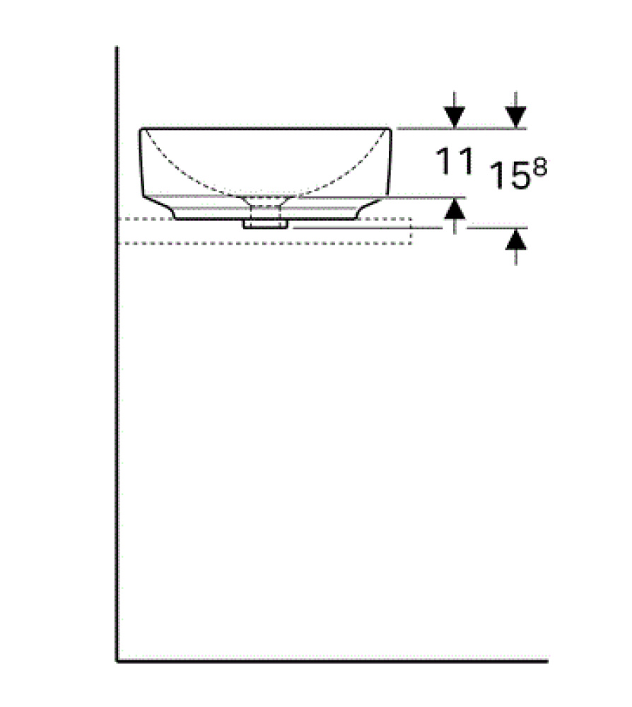 Geberit Variform 500.768.01.2 Раковина, встраиваемая сверху, накладная