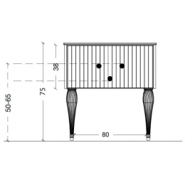 Armadi Art Vallessi Avantgarde 843-080-BG Тумба Canale 80 черная + Золото_Комплект
