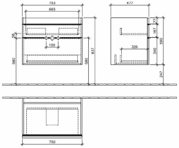 Тумба под раковину Villeroy&Boch Venticello 80 A92501 glossy white