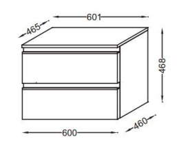 Шкаф подвесной Jacob Delafon Vox 60 EB2060-RA-442, 60*46 см, серый антрацит