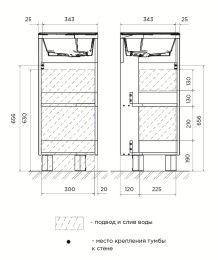 Фото 1Marka Ц0000001635 Тумба с раковиной Penta 37х37Н 1д. Белый глянец