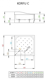 Акриловый поддон для душа Radaway Korfu C 90x90x48 белый 4C99400-03