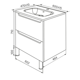 Фото Тумба с раковиной Iddis  Edifice белая,  60 см (EDI60WFi95K)