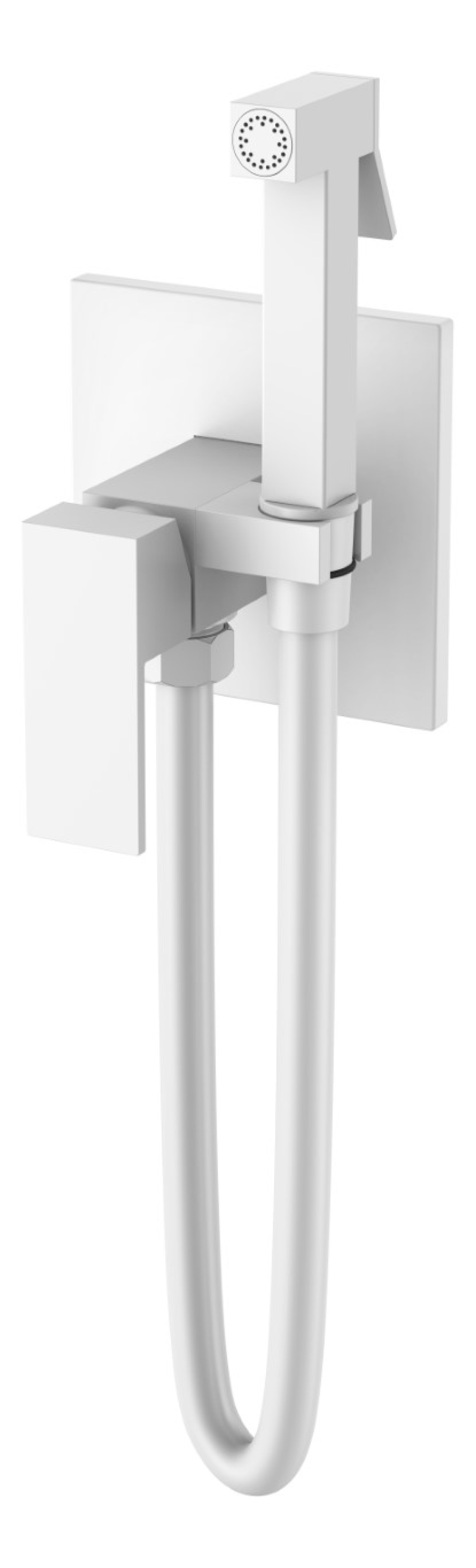 Фото Гигиенический душ со смесителем Boheme Qubic 477-MW Белый матовый