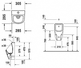 Писсуар Duravit D-Code 0828300000, внешним подводом воды, белый