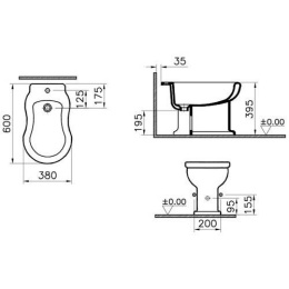 Биде напольное Vitra Efes (6597B003-0068) белый