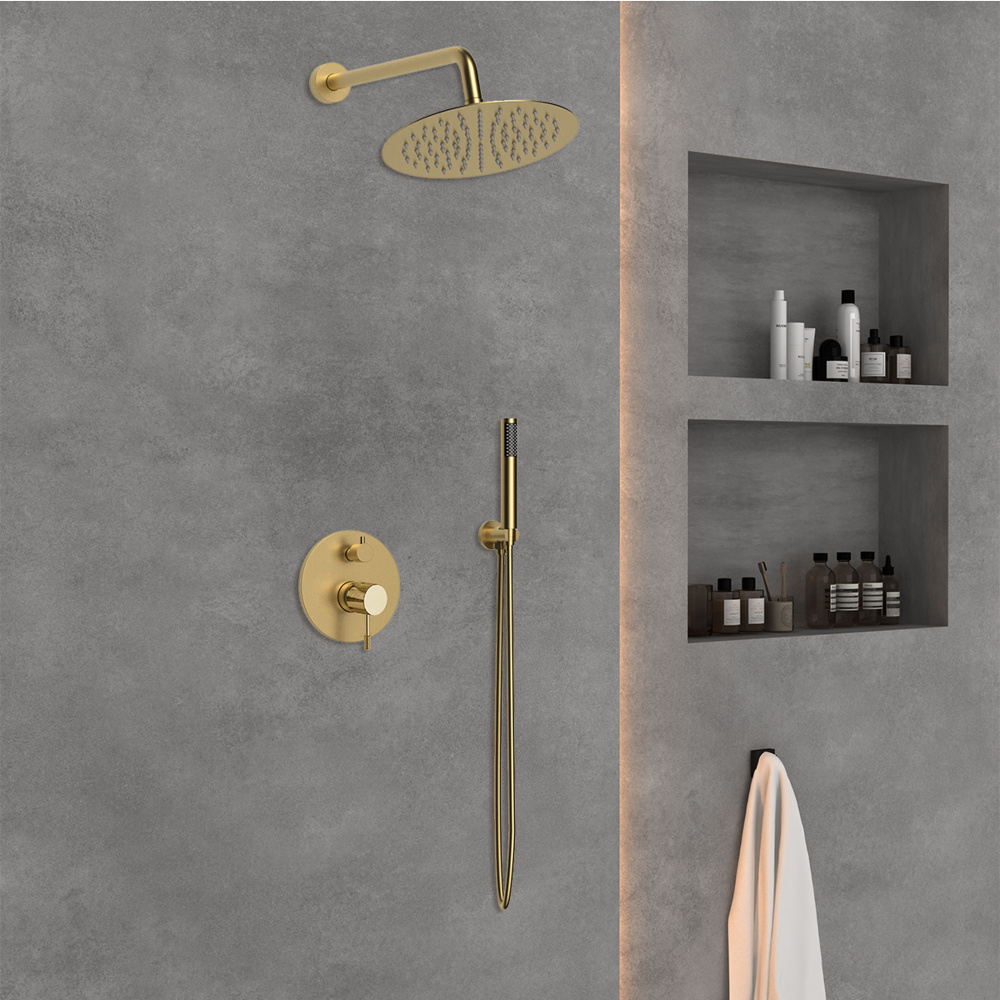 Фото Душевой комплект Vincea Desire (VSFW-1D1BG) золото брашированное