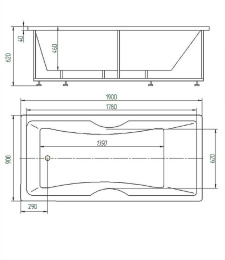 Фото Акриловая ванна 190x90 Aquatek (FEN190-0000079), прямоугольная