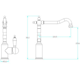 Смеситель для кухни Boheme Tradizionale Chromo (103) хром