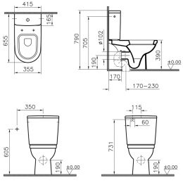 Унитаз-компакт Vitra Form 300 (9729B003-1162) белый