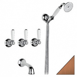 Фото Смеситель Nicolazzi Dames Anglaises 1403BZ78 для ванны и душа, бронза, ручки P. Mont Blanc