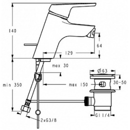Смеситель Ideal Standard Cerasprint 2012 B9565AA для биде