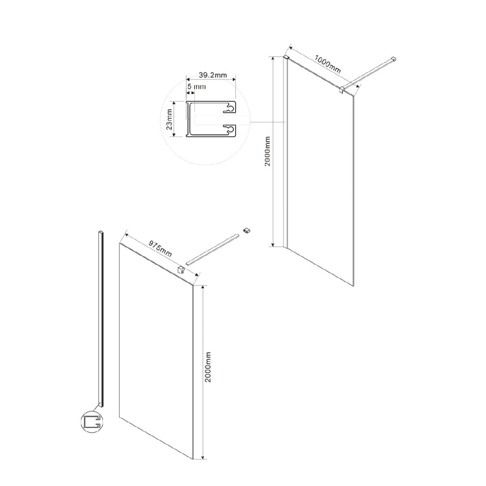 Душевая перегородка Vincea Walk in (VSW-1H100CL) хром