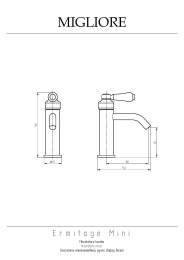 Фото Migliore Ermitage Mini 28575 Смеситель для раковины, ручка сверху, белый/золото