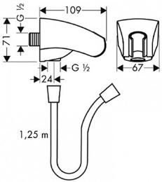 Держатель для душа Hansgrohe Porter (27507000) хром