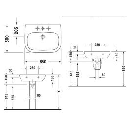 Раковина 65 см Duravit D-Code 23106500002, белый