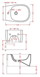 Биде подвесное ArtCeram Azuley (AZB001 05 00) белый