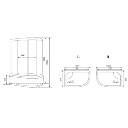 Душевая кабина 120x85x220 Timo (T-7720 L) С гидромассажем, акрил, Поддон глубокий