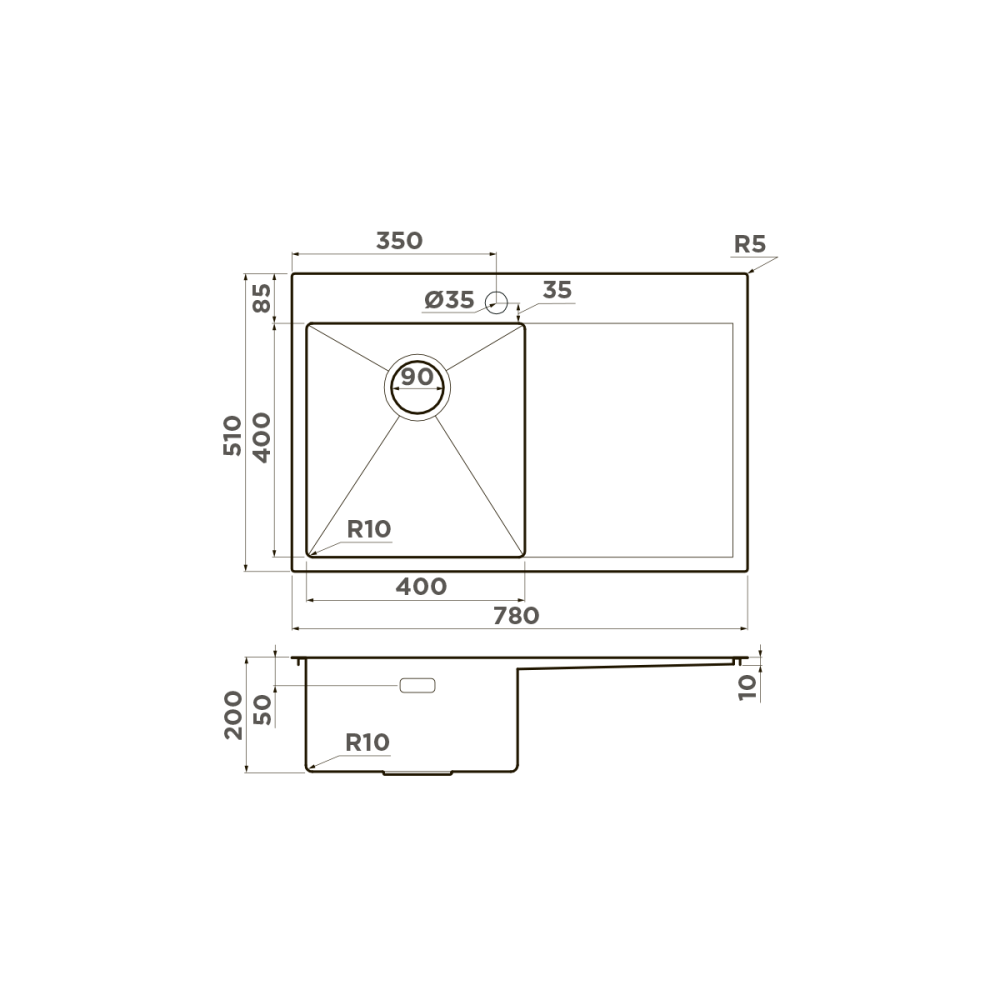 Кухонная мойка Omoikiri Akisame 78-IN-L (4973060) нержавеющая сталь