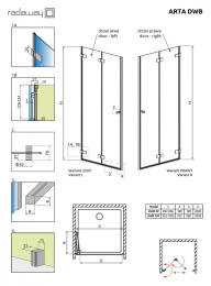 Фото Душевая дверь в нишу Radaway Arta DWB 100 L фурнитура Хром стекло прозрачное 386152-03-01L