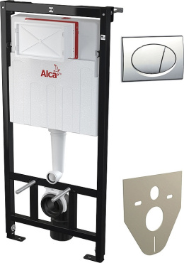 Инсталляция для унитаза AlcaPlast Sadromodul AM101/1120 + M71 + M91 4 в 1 кнопка смыва хром