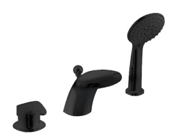 Встраиваемый смеситель Bravat Cobra Black (F5140197BM-1-RUS) на 3 отверстия, черный